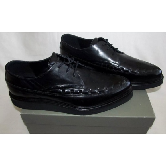 New ALLSAINTS Black Topper Pointed Toe Derby Dress Shoes Mens US Size 13